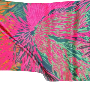 sciarpa seta donna fiore radiale fucsia distesa
