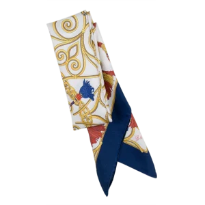 Foulard in Seta Blu Navy e Rosso Piegato FCB19 foulard donna 90x90 in seta blu navy e rosso piegato