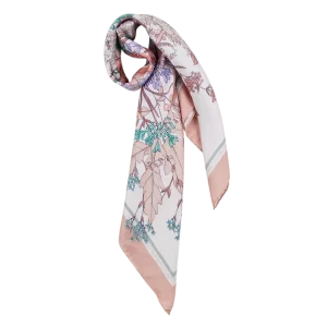 Foulard Quadrato in Seta Rosa Cipria FIA16 foulard quadrato in seta rosa cipria annodato