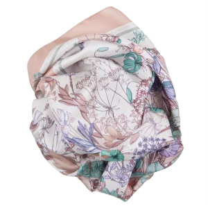 Foulard Donna in Seta Rosa Cipria FIA16 foulard da donna in seta rosa cipria con fantasia floreale