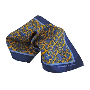 pochette morbida disegno paisly giallo azzurro