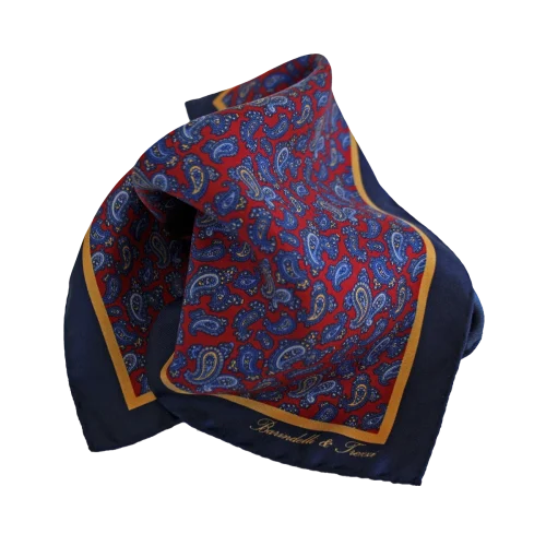 pochette seta paisly piegata morbidamente