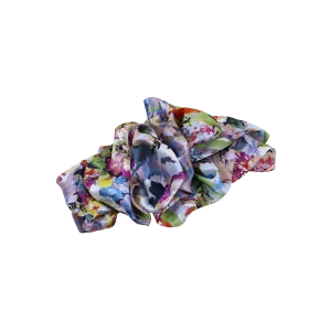 sciarpa seta fantasia anemoni peonie azzurro piegata