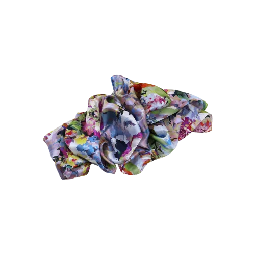 sciarpa seta fantasia anemoni peonie azzurro piegata