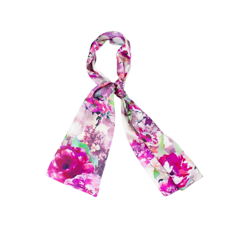sciarpa collo fiori bouquet rosa