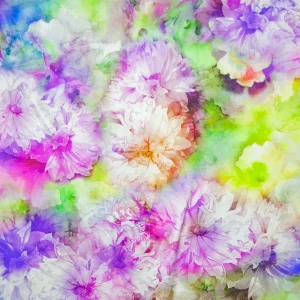 ingrandimento fantasia bouquet fiori lilla verde