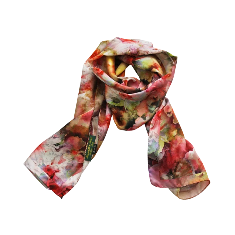 sciarpa annodata bouquet rosso