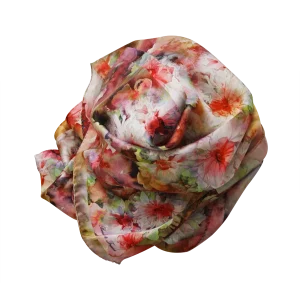 sciarpa arrotolata bouquet rosso