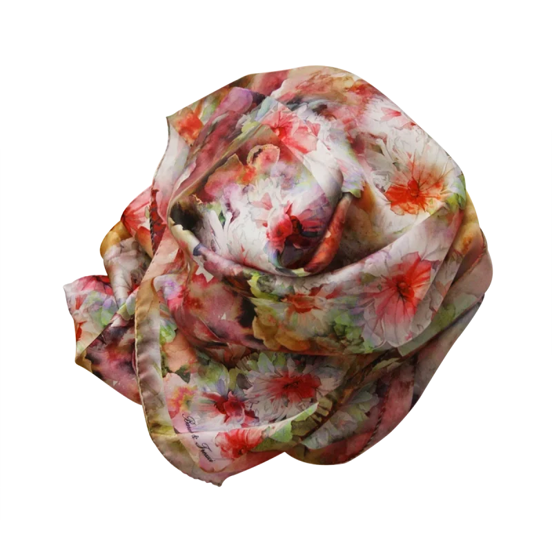 sciarpa arrotolata bouquet rosso