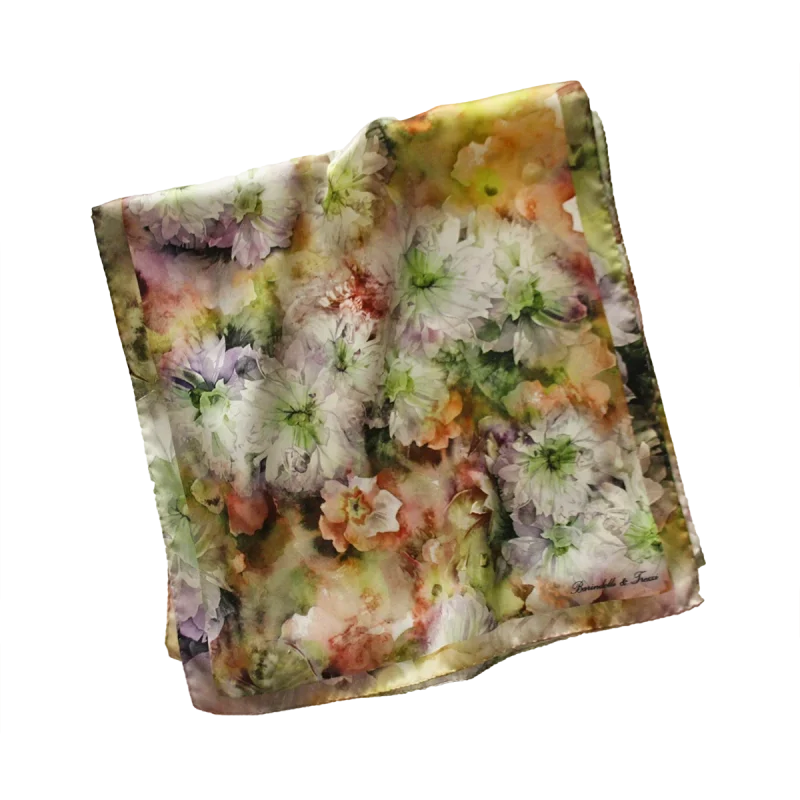 sciarpa piegata bouquet oliva