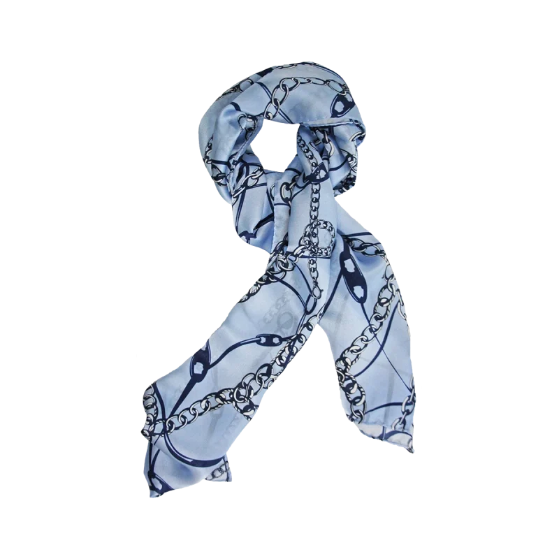 sciarpa annodata catene azzurro blu notte