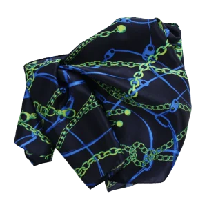 sciarpa morbida catene blu navy lime
