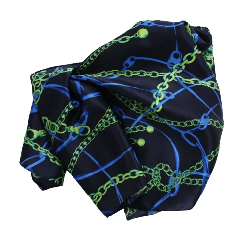 sciarpa morbida catene blu navy lime