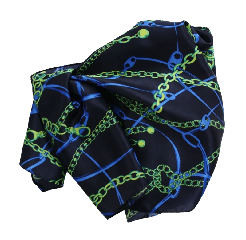 sciarpa morbida catene blu navy lime