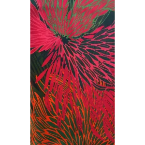 sciarpa seta donna fantasia fiore radiale ingrandimento disegno