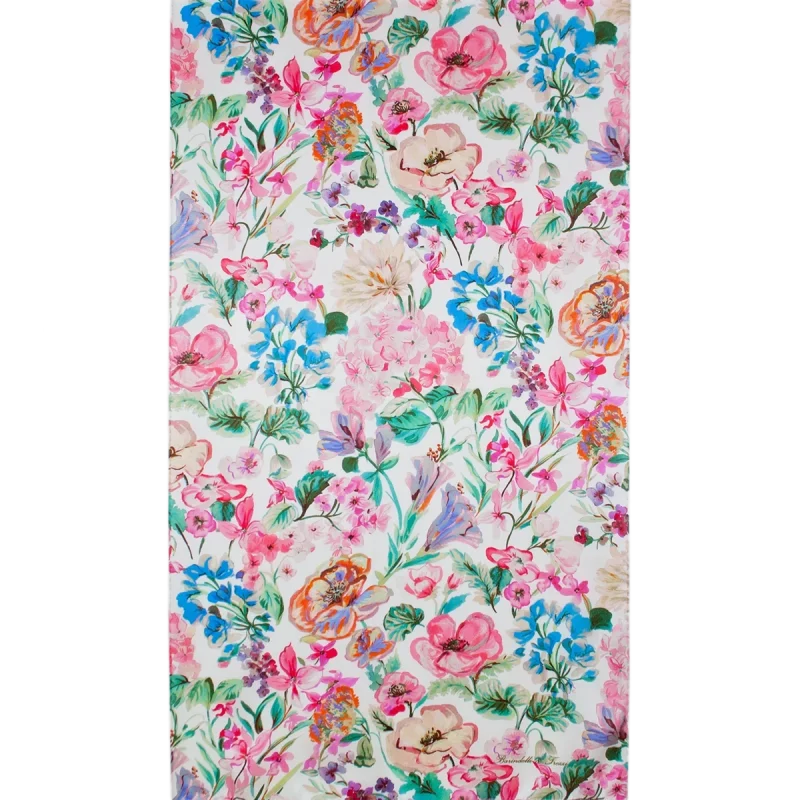 disegno intero sciarpa seta fiori campo rosa