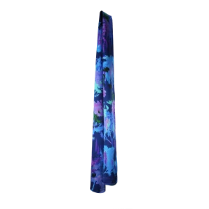 sciarpa seta donna glicini blu appesa
