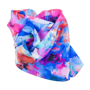 sciarpa macchie colore blu piegata