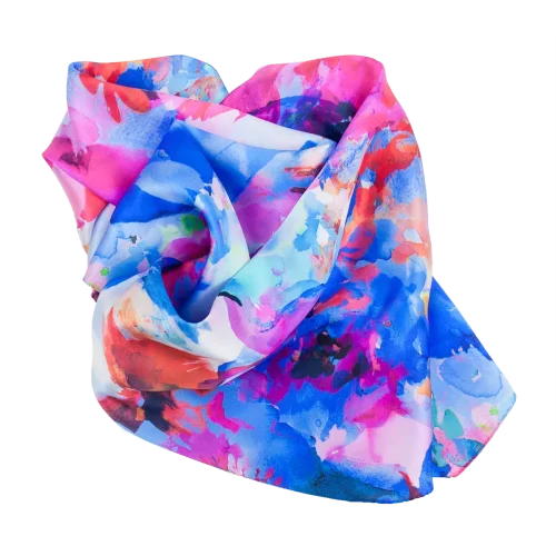 sciarpa macchie colore blu piegata