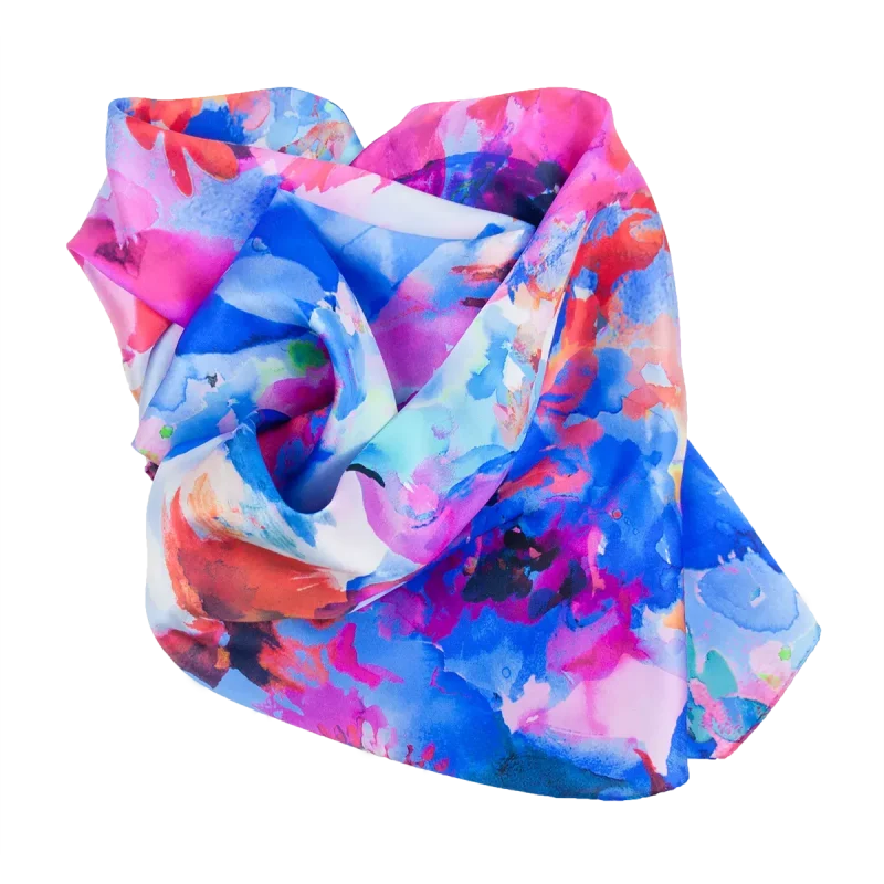 sciarpa macchie colore blu piegata