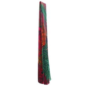 sciarpa seta donna fiore radiale fucsia verde rosso arancio