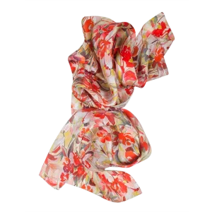 sciarpa floreale rosso corallo piegata
