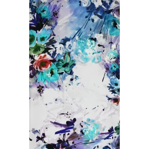 disegno sciarpa fiori lavanda blu