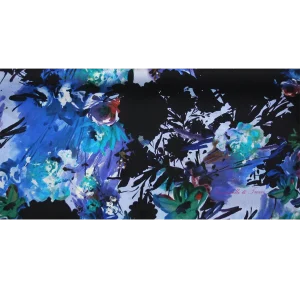 disegno fiori blu notte azzurro sciarpa distesa