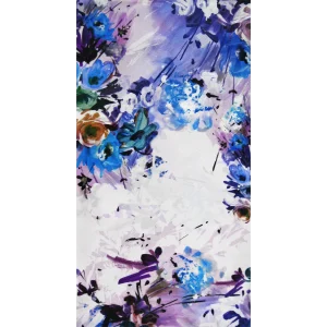 disegno sciarpa giardino pittorico lilla blu