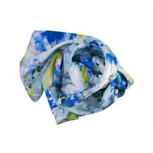sciarpa fiori blu ghiaccio annodata